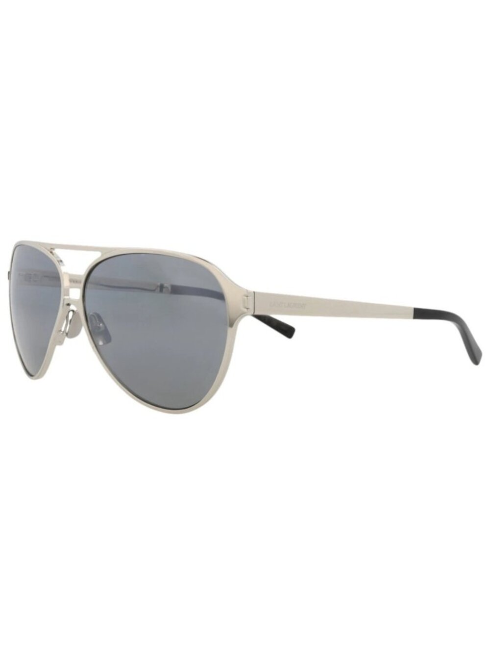 New Saint Laurent Women's Sunglasses Aviator Metal Frame Unisex Silver Silver